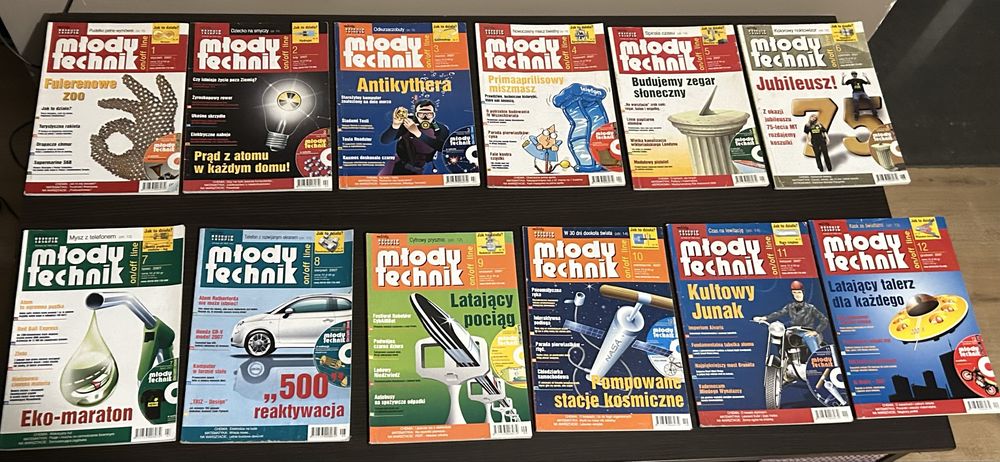 Czasopismo „Młody technik” 2007r. 12 szt. numery 1-12