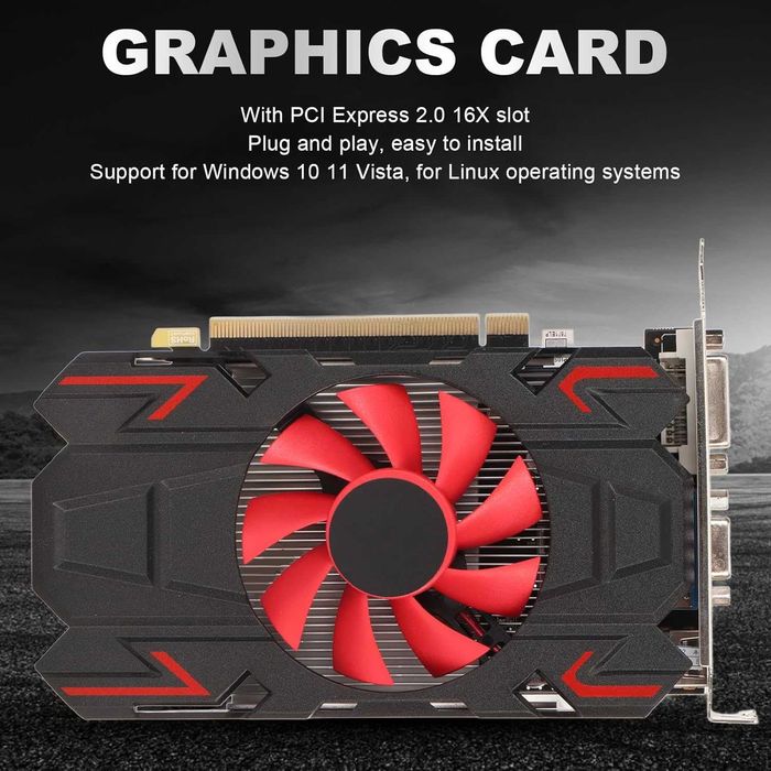 gráfica HD7670, DDR5 de 4 GB de 128 bits c/ ventilador de refrigeração