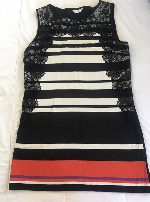Vestido de riscas em algodao Promod
