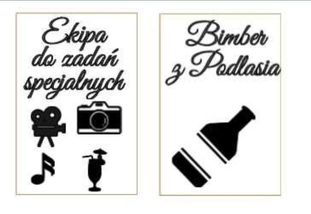 Komplet tabliczek weselnych
