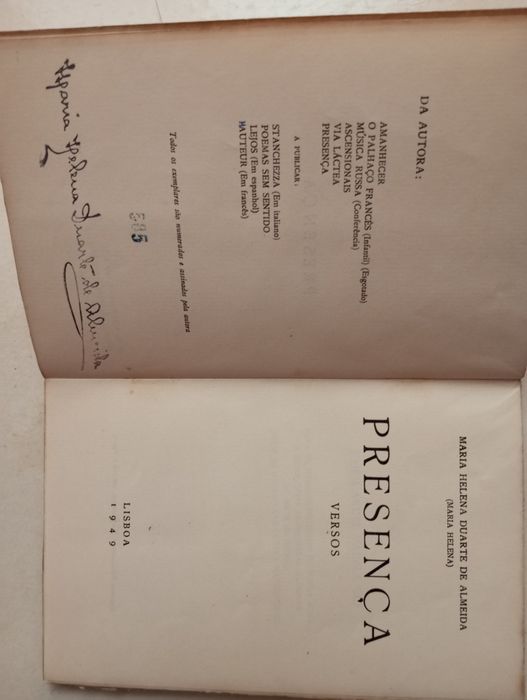 Maria Helena Duarte de Almeida - Presença (1.ª edição) (Autografado)