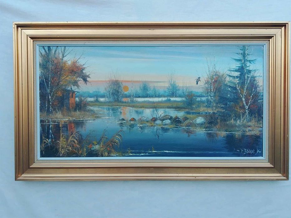 Stary obraz na płótnie HARRY BONDE PETERSEN (1918- 1999).