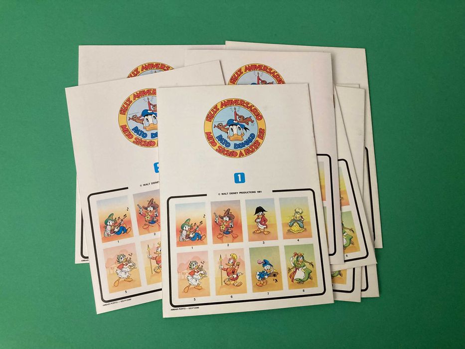 Colecção 8 Cadernos Escolares 50 Anos Pato Donald Ambar Anos 80
