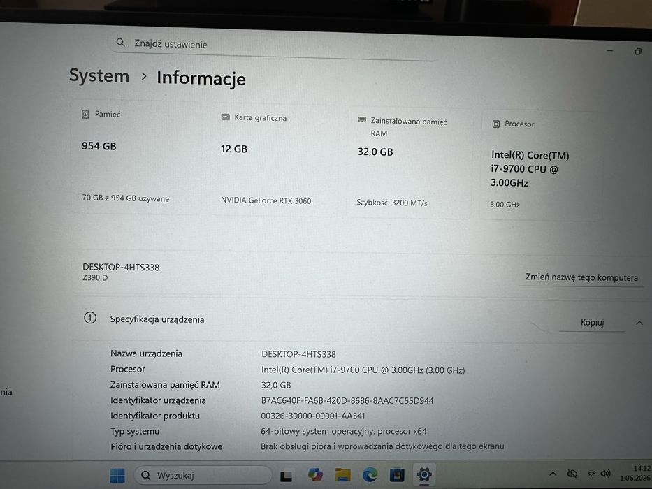 PC | i7-8700 / RX 6500 XT 4GB / 16GB RAM / SSD 1TB / Windows 11