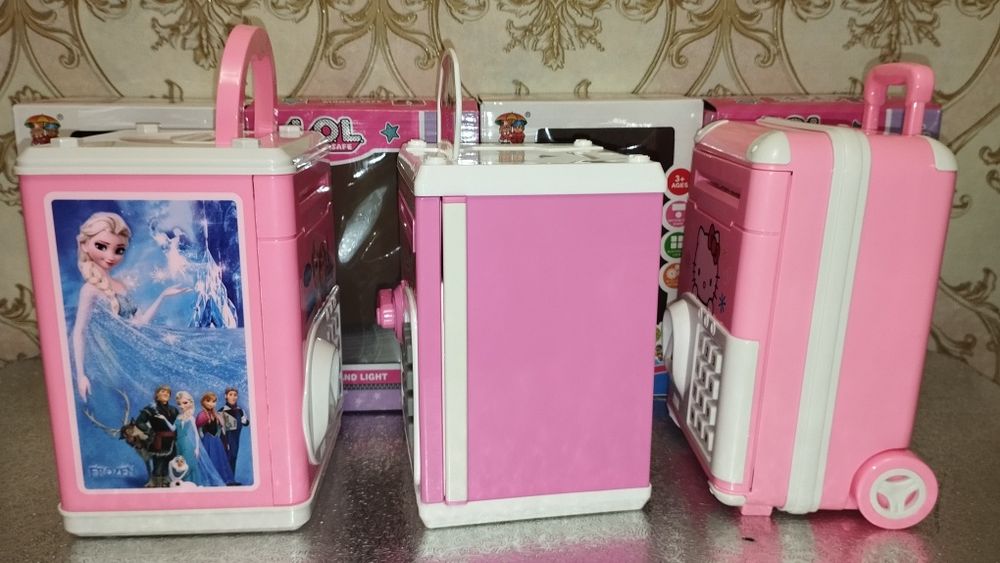 Дитячий сейф-копилка з відбитком пальця та кодовим замком