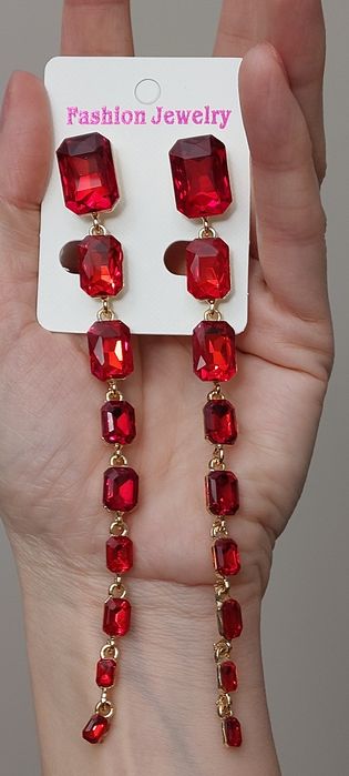 Zjawiskowe czerwone długie kolczyki WYPRZEDAŻ!!