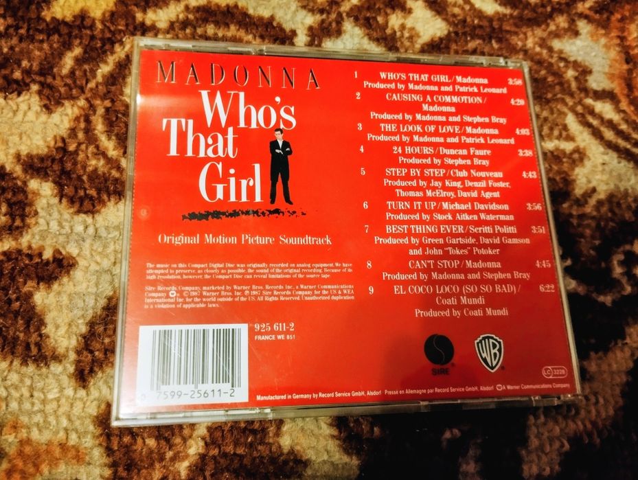 Madonna - Who's That Girl Soundtrack (1987) Фірмовий CD