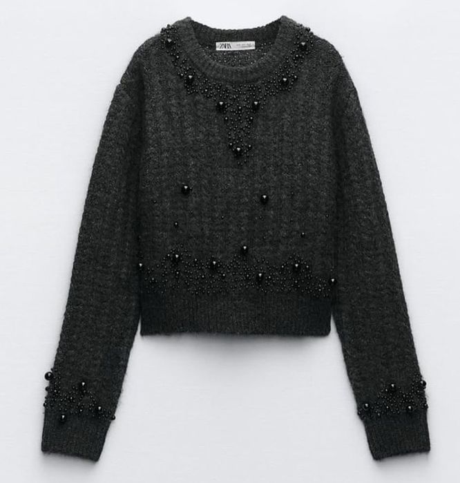 Светр з перлинами Zara, S