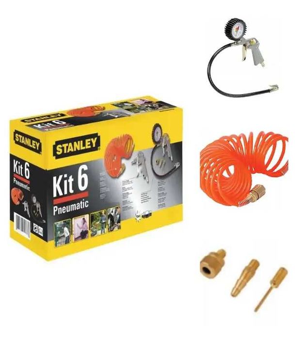Набір пневмоінструментів 6 в 1 Stanley для компресора, 5 м шланг