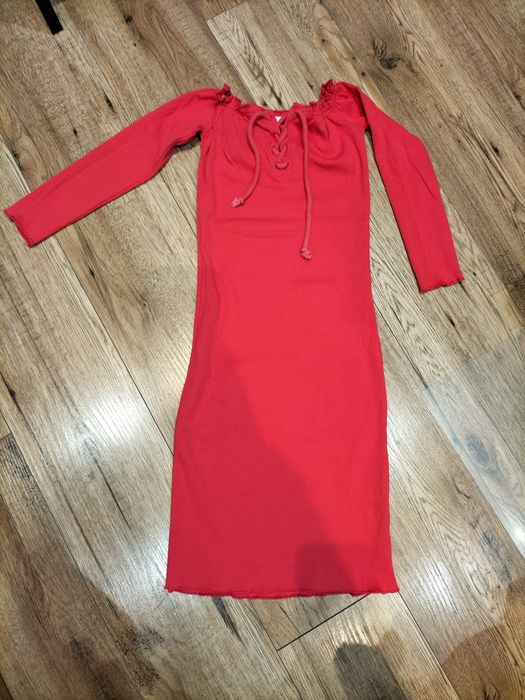 Sukienka różowa. Prążek. Rozm S/XS