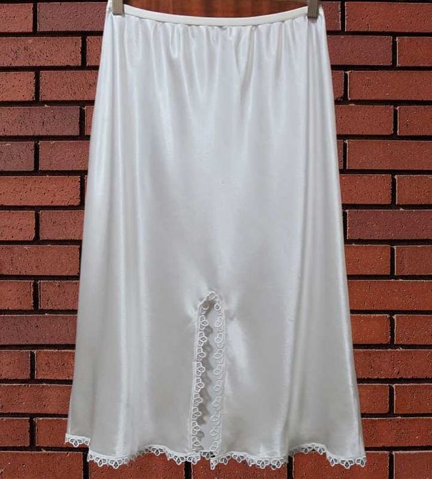 Marks&Spencer подъюбник белый атласный нижняя юбка р.eur 14/16