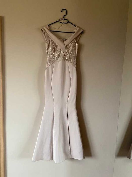 Lipsy london nude krem pastele dluga maxi suknia s m 36 38 rybka