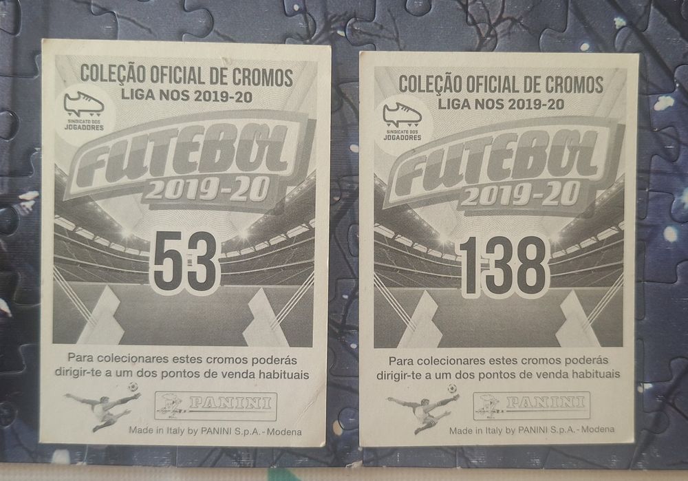 2 Cromos Panini Futebol 2019-20