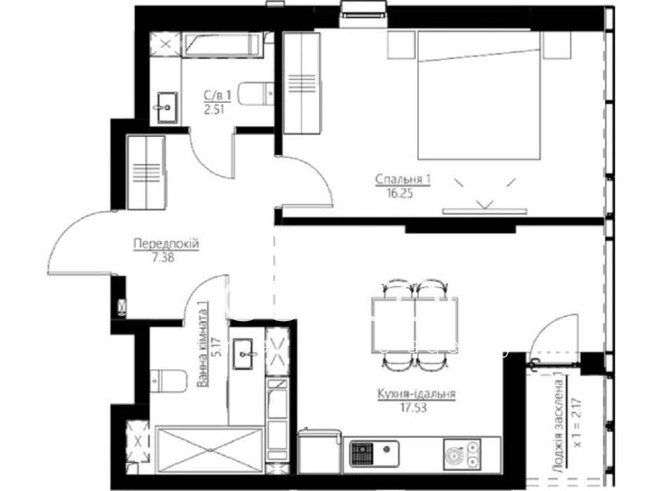 2-комнатная квартира по адресу ул. Ильенка Юрия (площадь 49 м²) - Atlanta.ua - фото 4