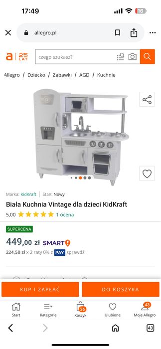 Kuchnia dla dzieci KindKraft- stan świetny