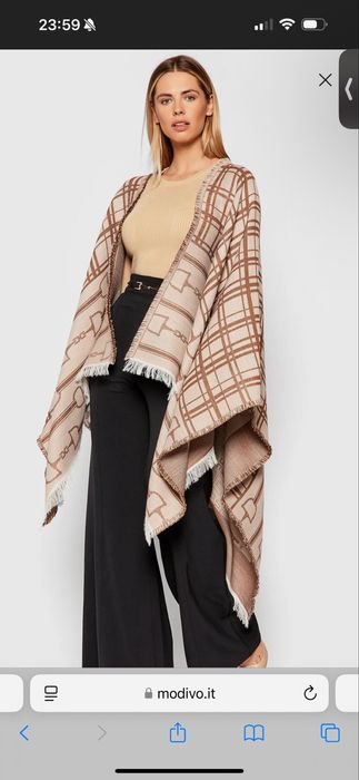 Elisabetta Frenchi бежеве - пончо Оригінал