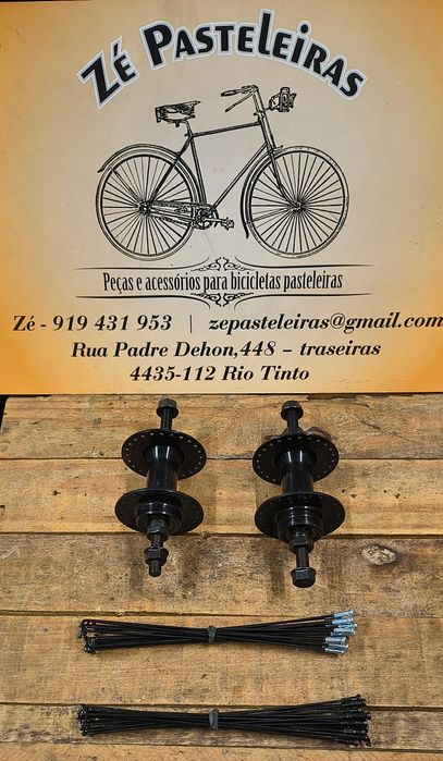 Cubos de roda BMX 48 furos pretos e 90 raios