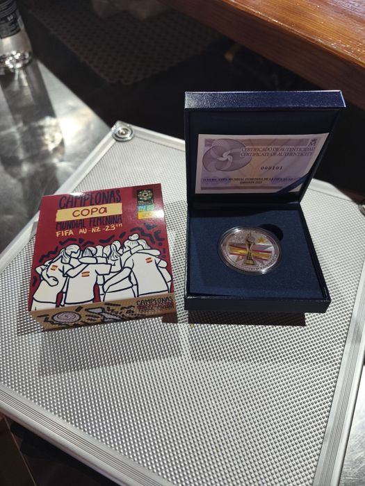 Moeda prata  Proof 10€ copa mundial feminina 2023