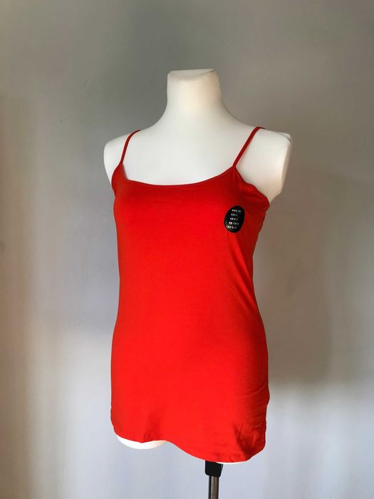 Intensywnie pomarańczowa bluzka regulowane ramiączka r.46 plus size