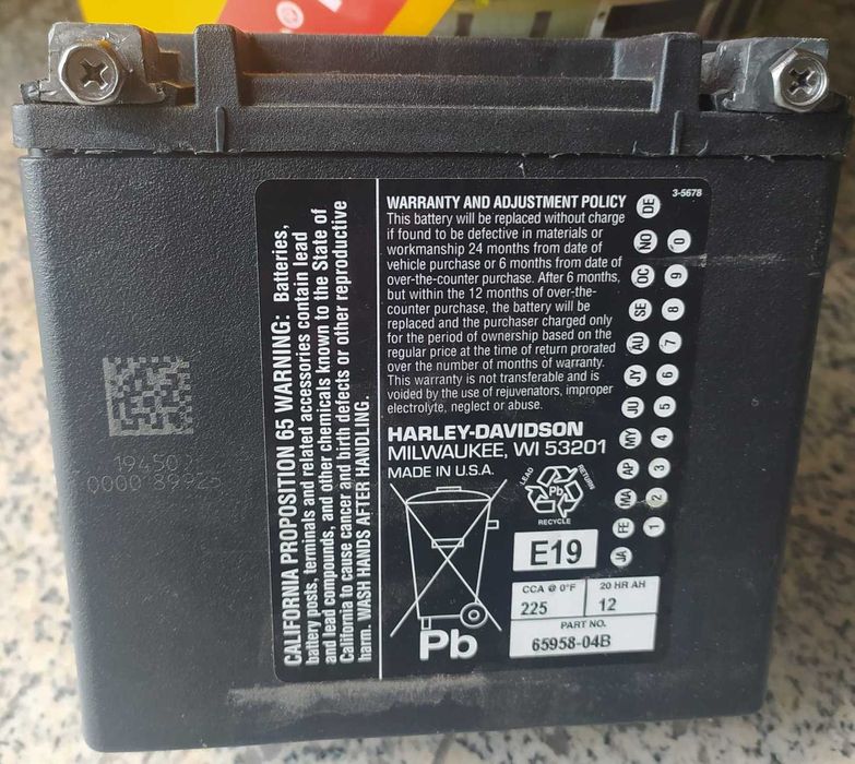 Bateria Harley-Davidson - Como Nova, Grande Oportunidade.