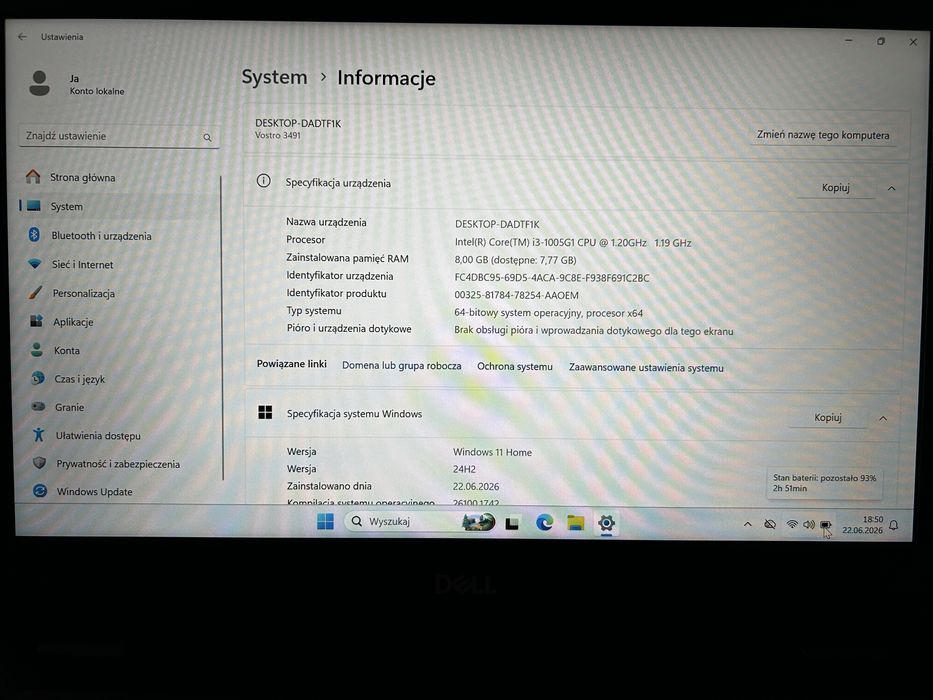 Laptop Dell Bostro 14 3491