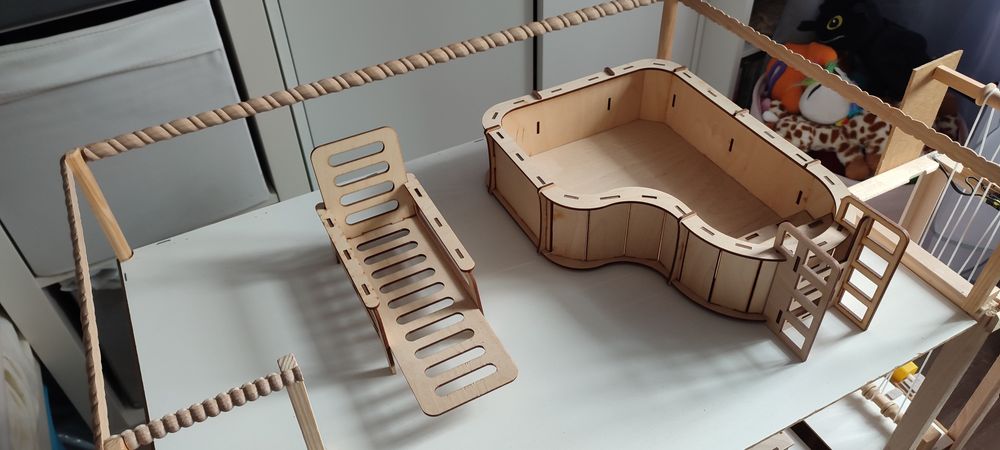 Pilne - Dom duży dla lalek handmade elektryczna winda i światła mebelk