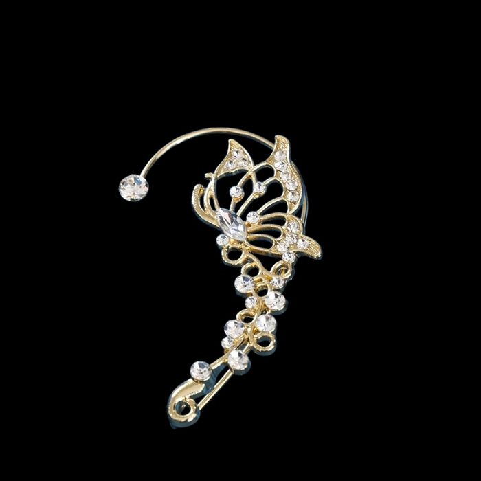 Nausznica kolczyk metal złoty 6.5 cm prawa