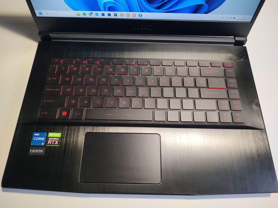 Laptop MSI GF63 Thin 11UC-215XPL / 32 GB RAM / 1 TB SSD PCIe / Windows 11 Pro