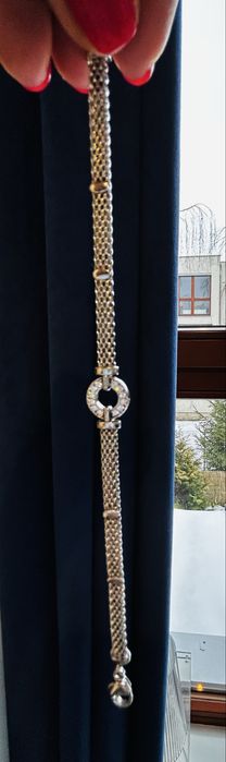 Bransoletka srebrna z imitacja diamencikow