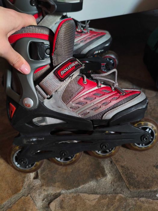 Patins em linha Rollerblade – como novos, tamanho ajustável 32–37