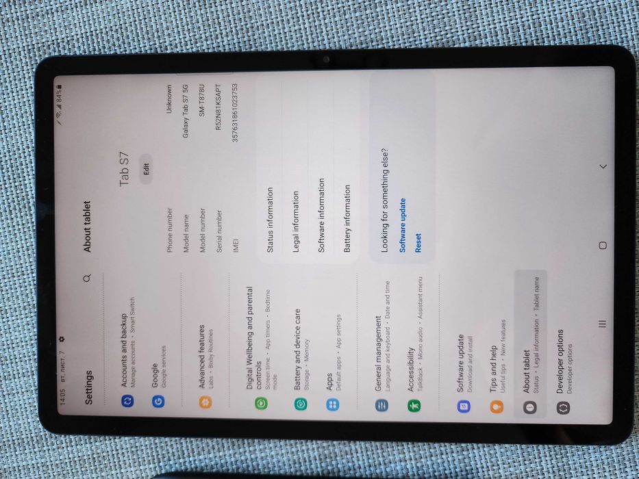 Планшет Samsung Galaxy Tab S7 5G LTE 128GB Wi-Fi Black SM-T878U Новий