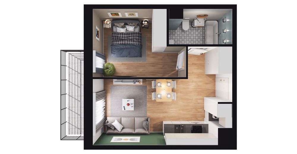 2-pokojowe mieszkanie 35m2 + balkon