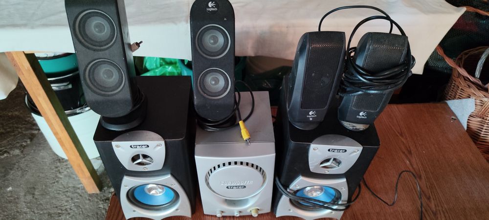 Subwoofer 2x tracer + 4x głośniki logitech