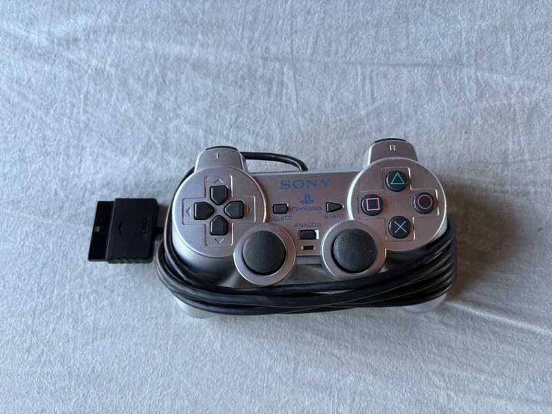 PlayStation 2 orygialny pad srebrny Sony dualshock 2 sprawny bez wad ps2
