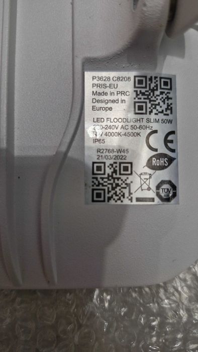 10 unid Projetor LED 50W Ultraslim (IP65 Exterior)