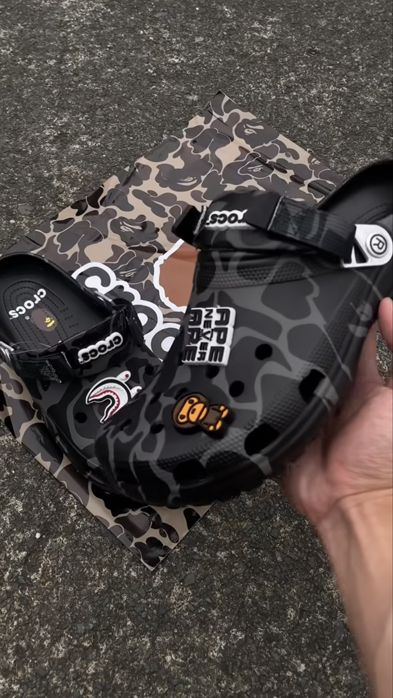 Crocs Bape | Крокси | Чорні