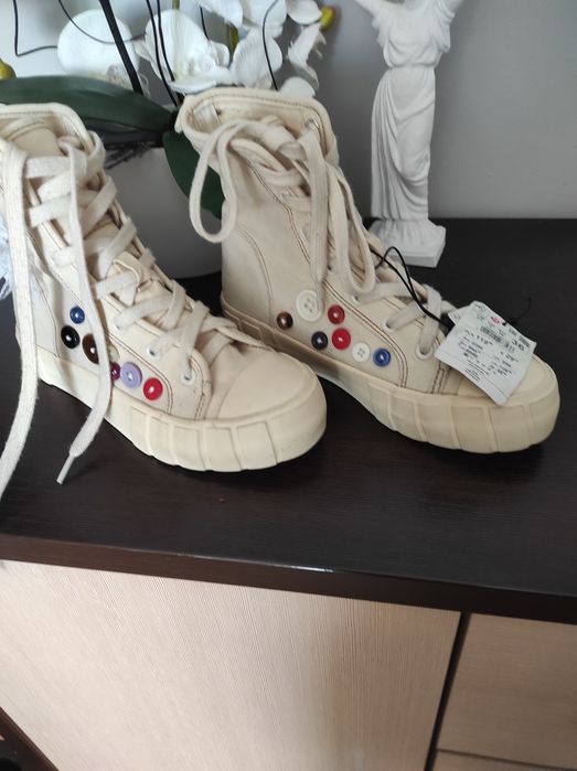 Trampki dziewczęce Eco aware ozdobione handmade 36