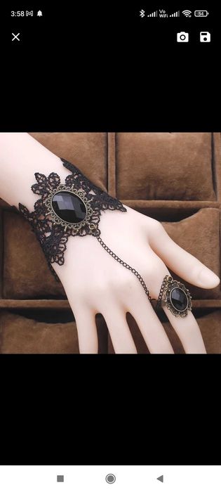 Bransoleta koronkowa z pierścieniem