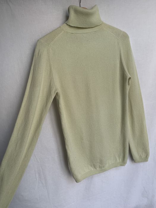 Golf pistacjowy kaszmir wełna S/M basic jasny zielon