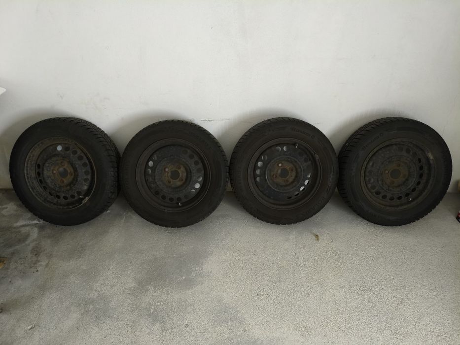 4 Jantes de Ferro c/ Pneus Inverno Barum Polaris 5 (Nissan Note / Renault)