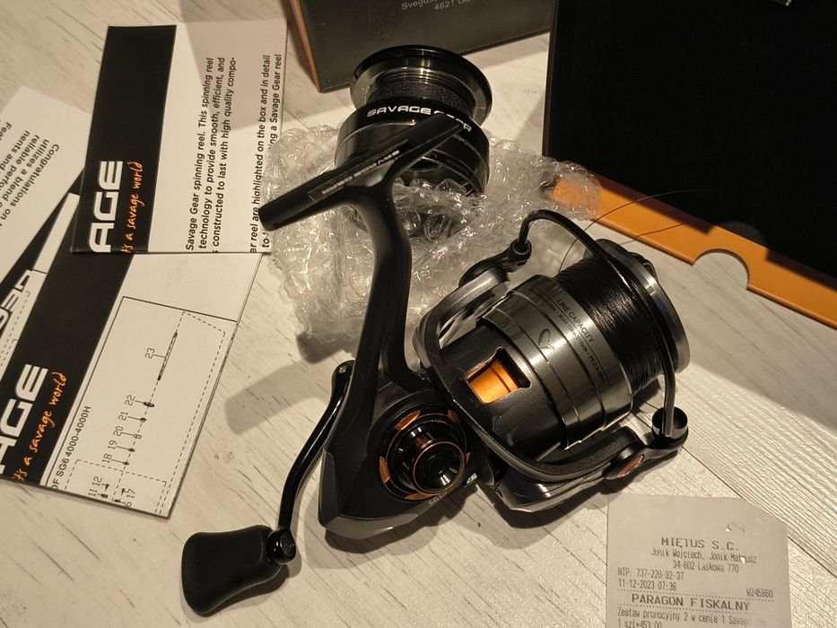 Kołowrotek SG6 4000H FD z plecionką nie używany