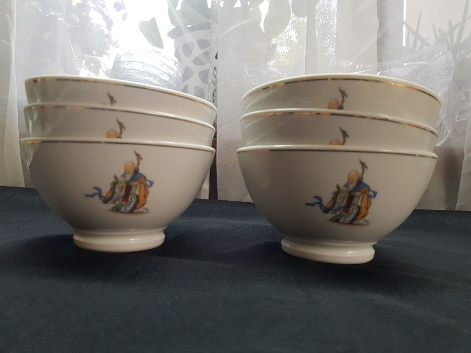 Komplet 6 miseczek , Mandaryn, stara chińska porcelana Vintage
