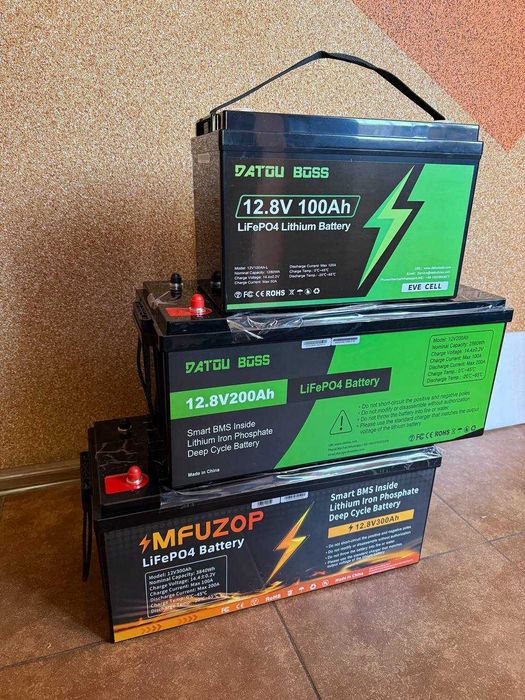 ‼️ LiFePO4 акумулятор 12V 100Ah для інвертора, ДБЖ, сонячних панелей, резервного живлення 24V 48V 120A 150A 200A 300A