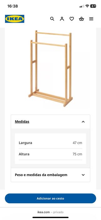 Suporte de toalhas e rolos em bambu
