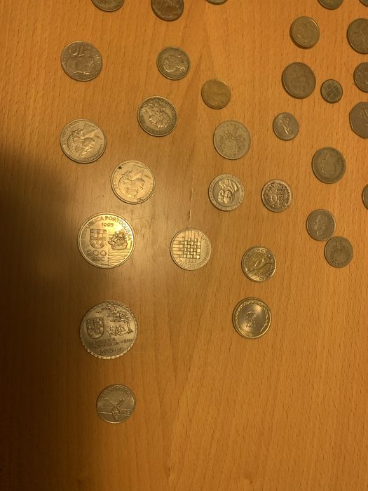 Moedas antigas encontradas e colecionadas