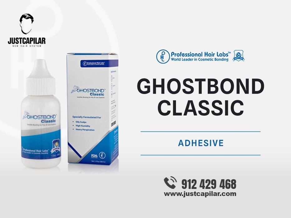 GHOSTBOND CLASSIC - Cola para Prótese Capilar (original) resistente à Água e ao Suor - 1.3oz (38ml) - Próteses Capilares HD Premium | Justcapilar