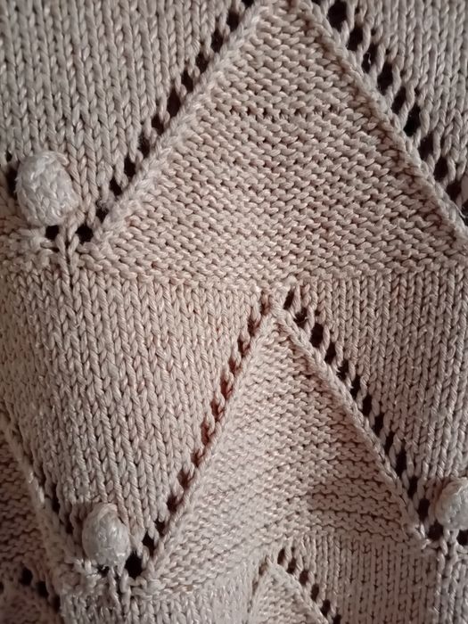 Sweter ażurowy Orsay 100% bawełna pudrowy róż wiosna casual sport
