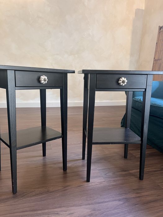 Mesa de cabaceira preta x2