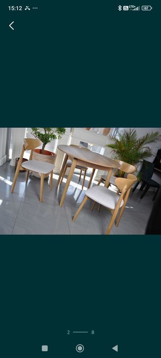 Stylowy okrągły stół do salonu lub kuchni 100 cm , bukowe nogi