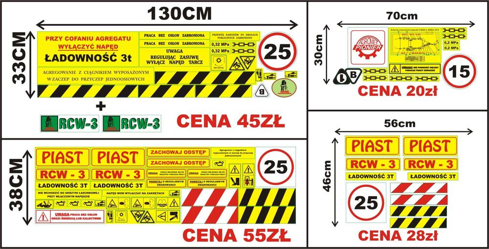 NAKLEJKI Poznaniak Ursus Bizon ZO56 ZO58 Cyklop Troll Piast Siewnik